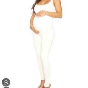 Naked Wardrobe mama maternity Cream white Jumpsuit s nwt